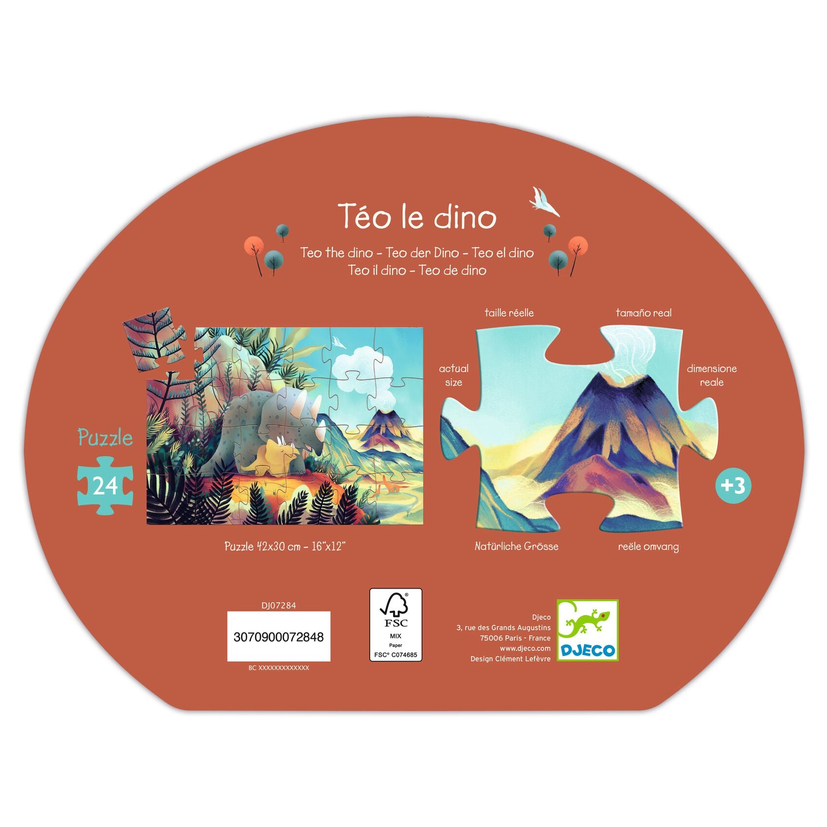 Puzzle Teo Il Triceratopo - 24 pezzi