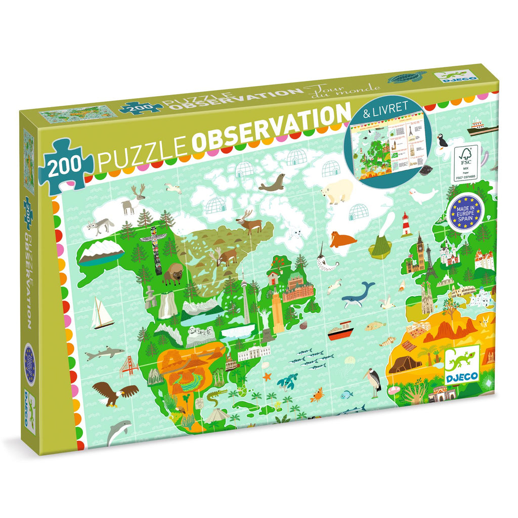 Puzzle Tour del Mondo 200 pezzi con libretto