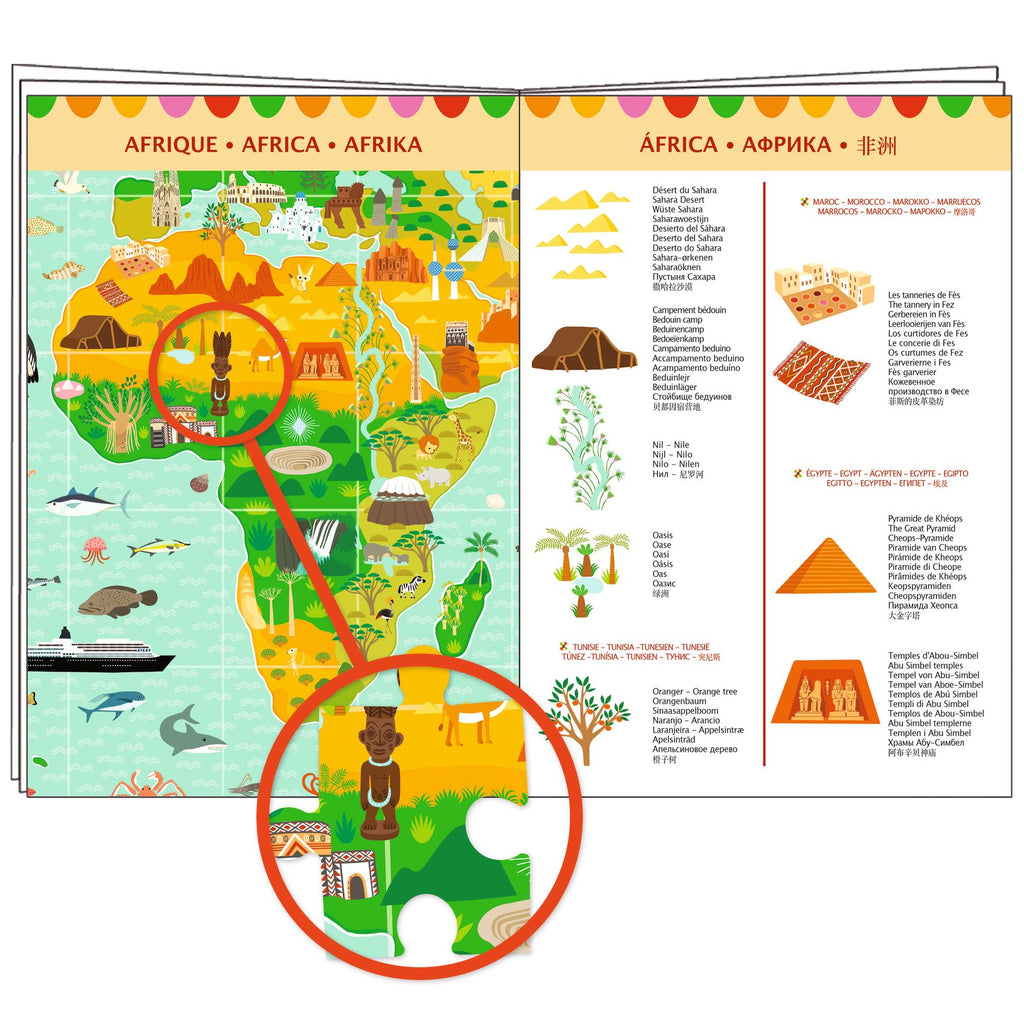 Puzzle Tour del Mondo 200 pezzi con libretto