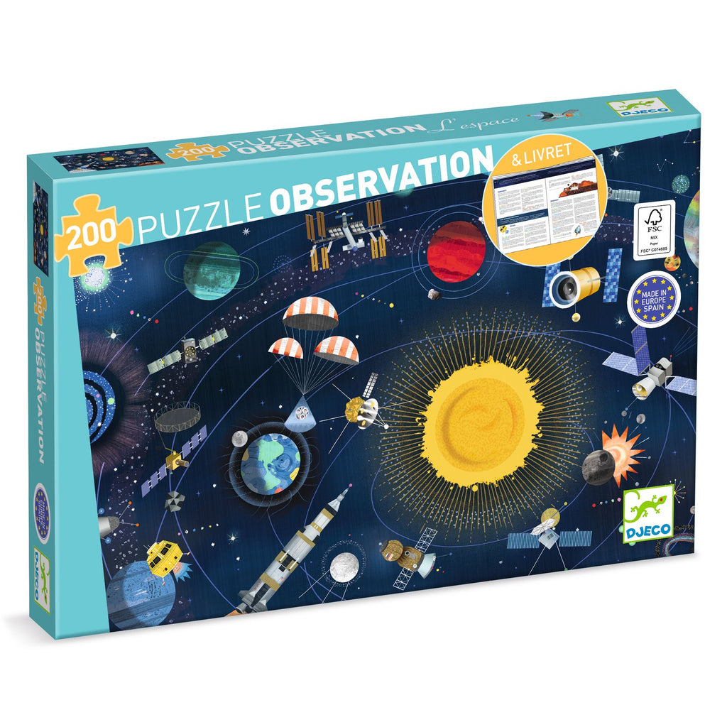 Puzzle d'Osservazione Lo Spazio con libretto - 200 pezzi