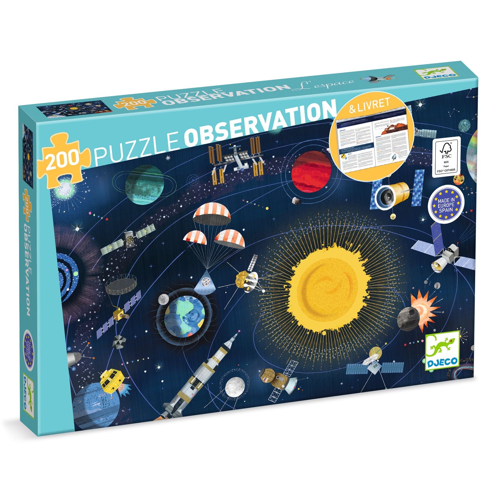 Puzzle d'Osservazione Lo Spazio con libretto - 200 pezzi