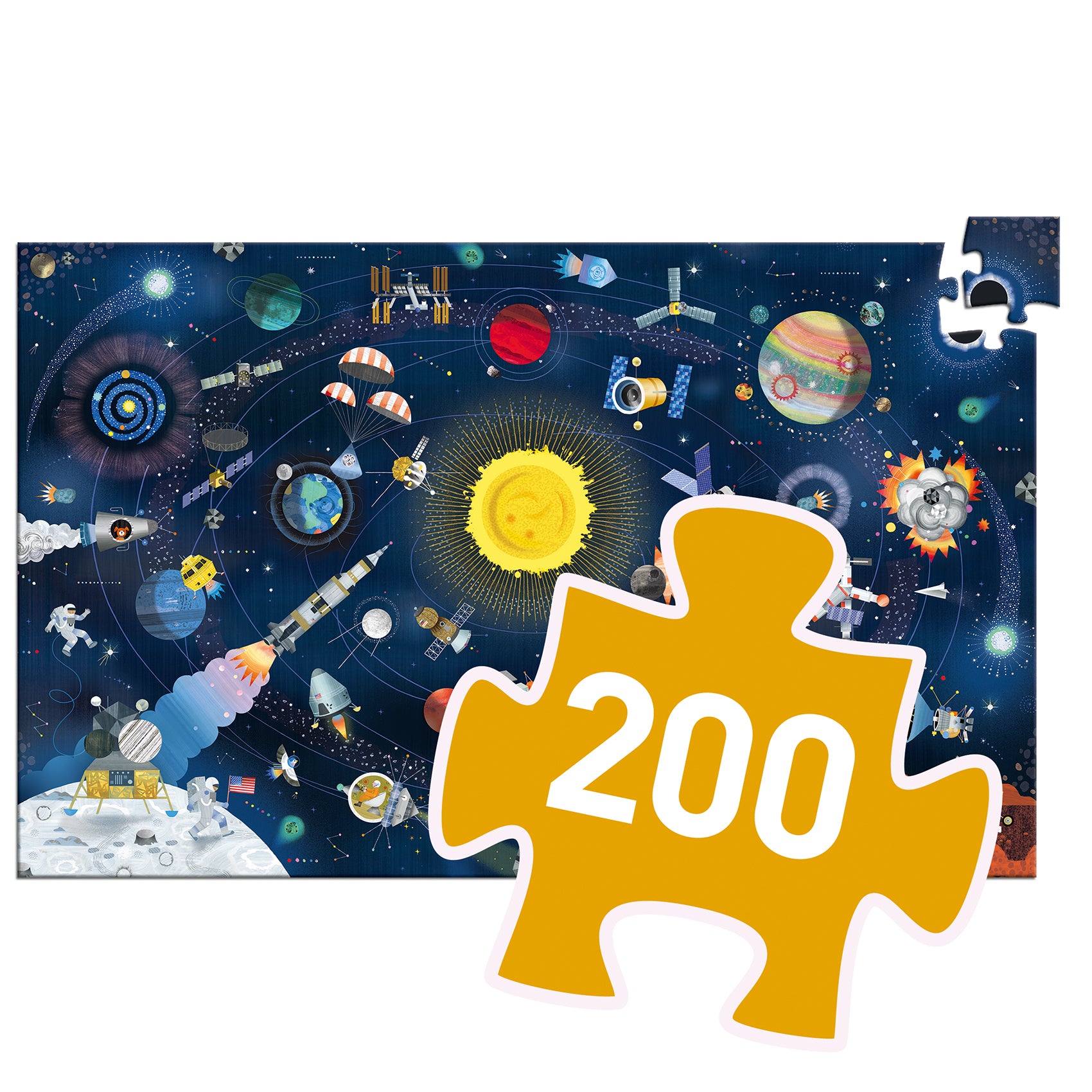 Puzzle d'Osservazione Lo Spazio con libretto - 200 pezzi