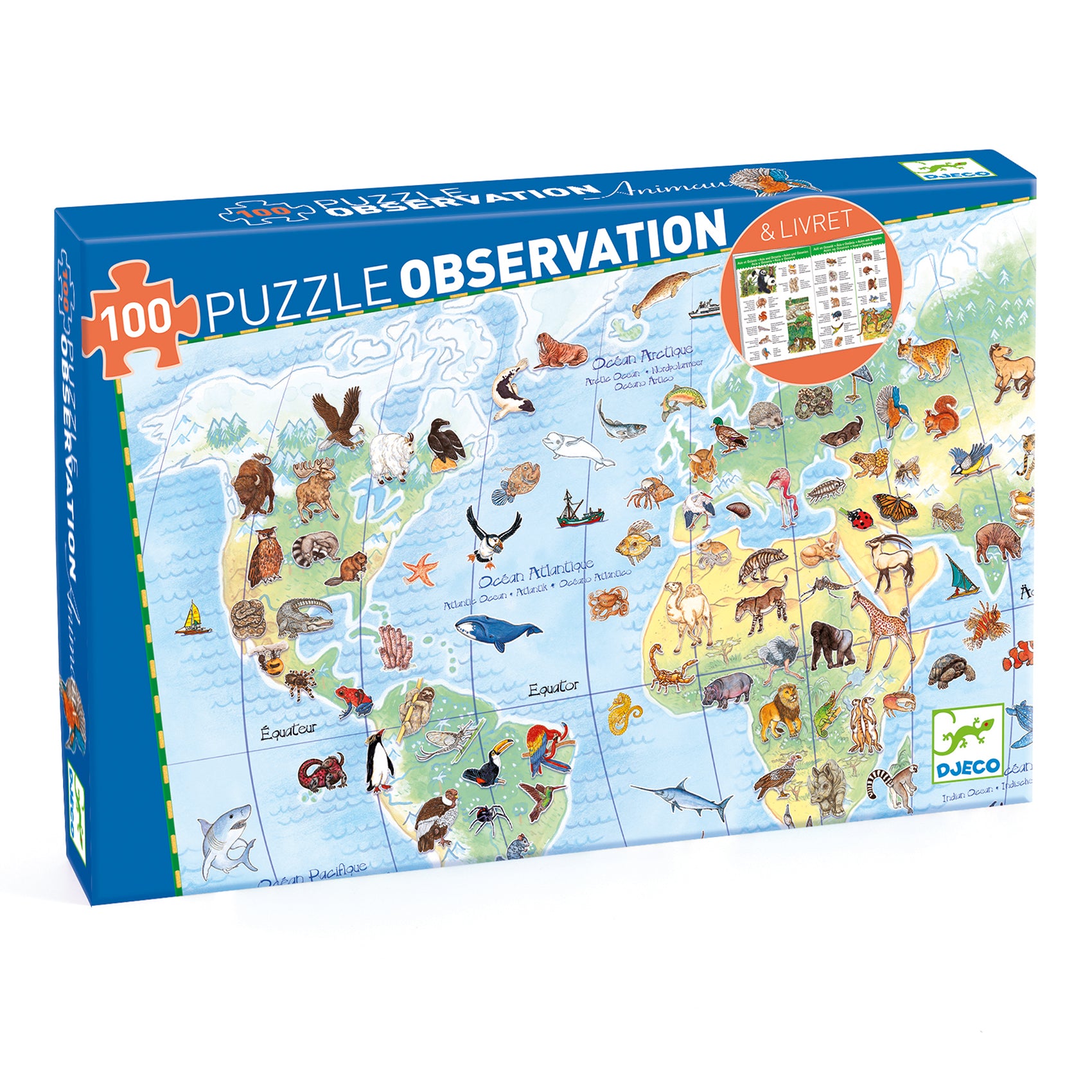 Animali del mondo – Puzzle 100 pezzi + libretto