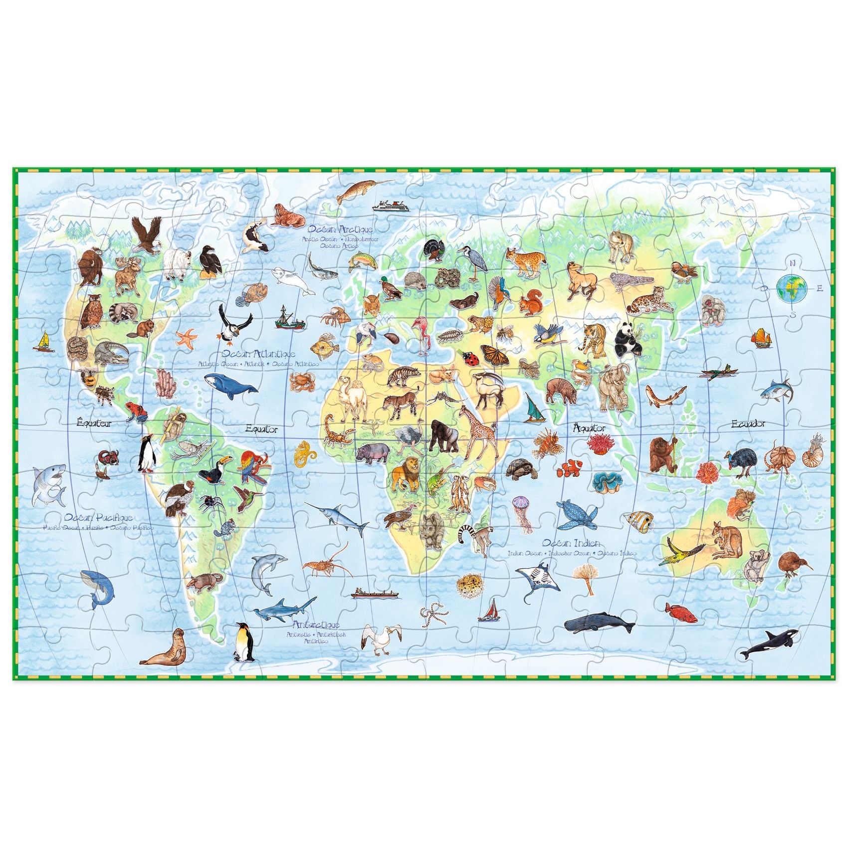 Animali del mondo – Puzzle 100 pezzi + libretto