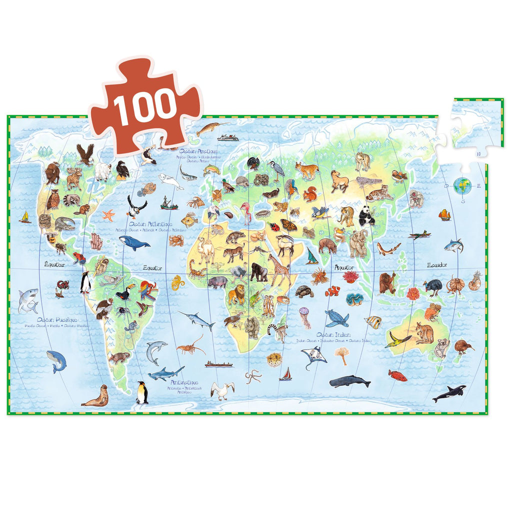 Animali del mondo – Puzzle 100 pezzi + libretto