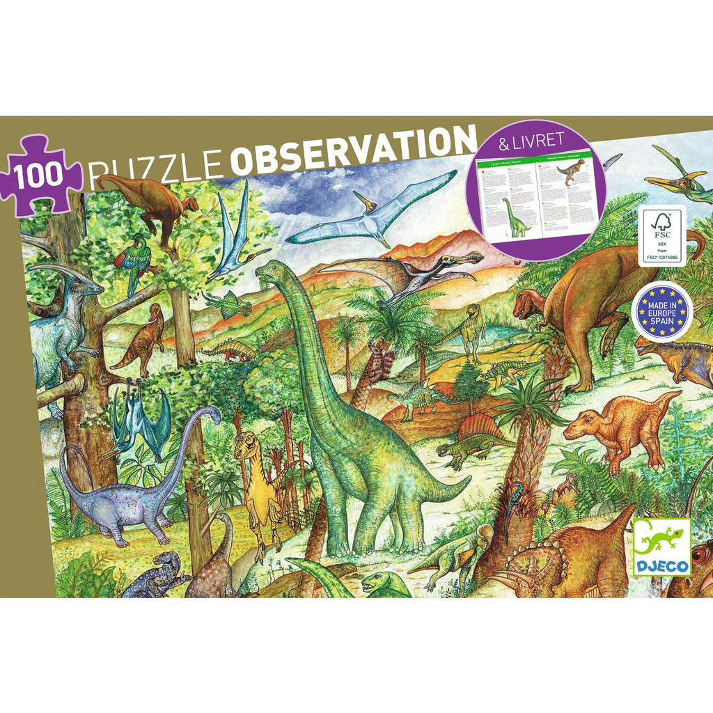 Puzzle Dinosauri con libretto - 100 pezzi