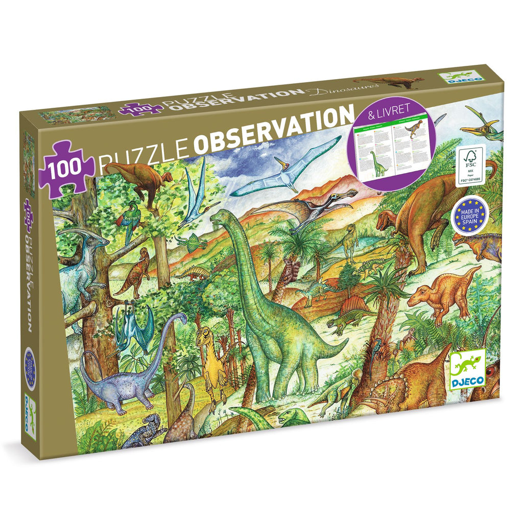 Puzzle Dinosauri con libretto - 100 pezzi