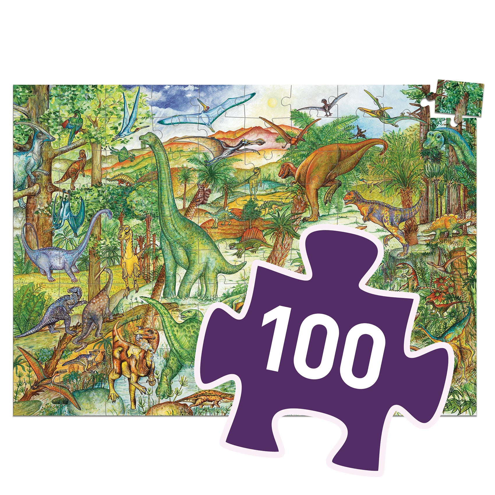 Puzzle Dinosauri con libretto - 100 pezzi
