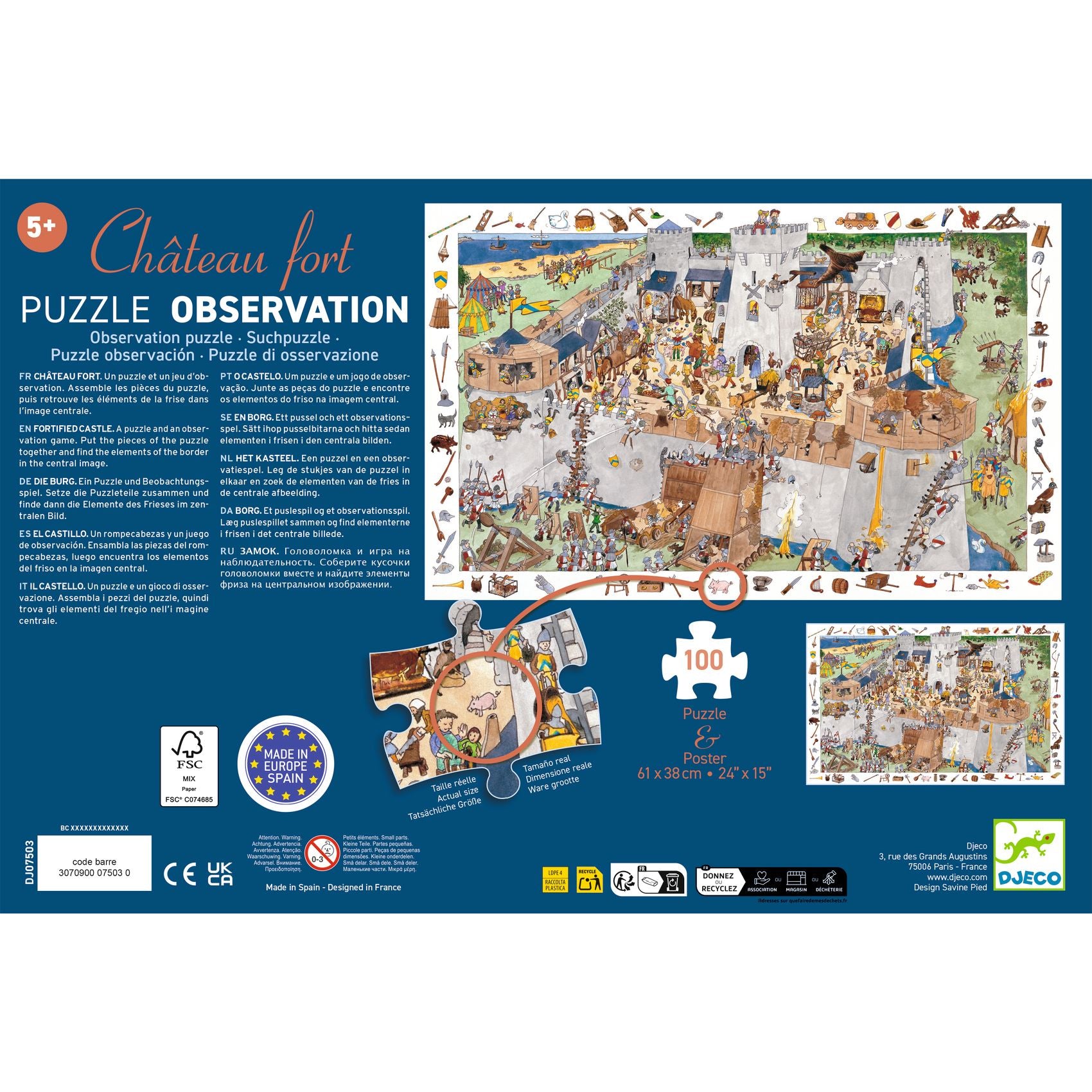 Puzzle d'Osservazione Il Castello - 100 pezzi