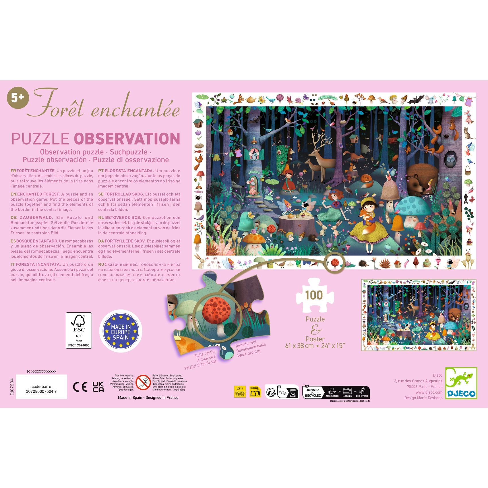Puzzle d'Osservazione La Foresta Incantata - 100 pezzi