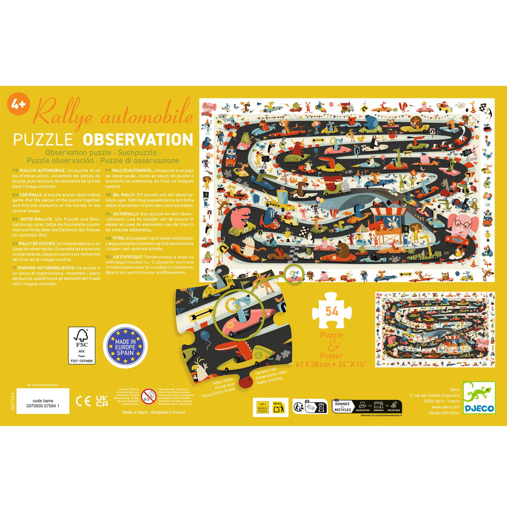 Puzzle d'Osservazione Rally Automobilistico - 54 pezzi