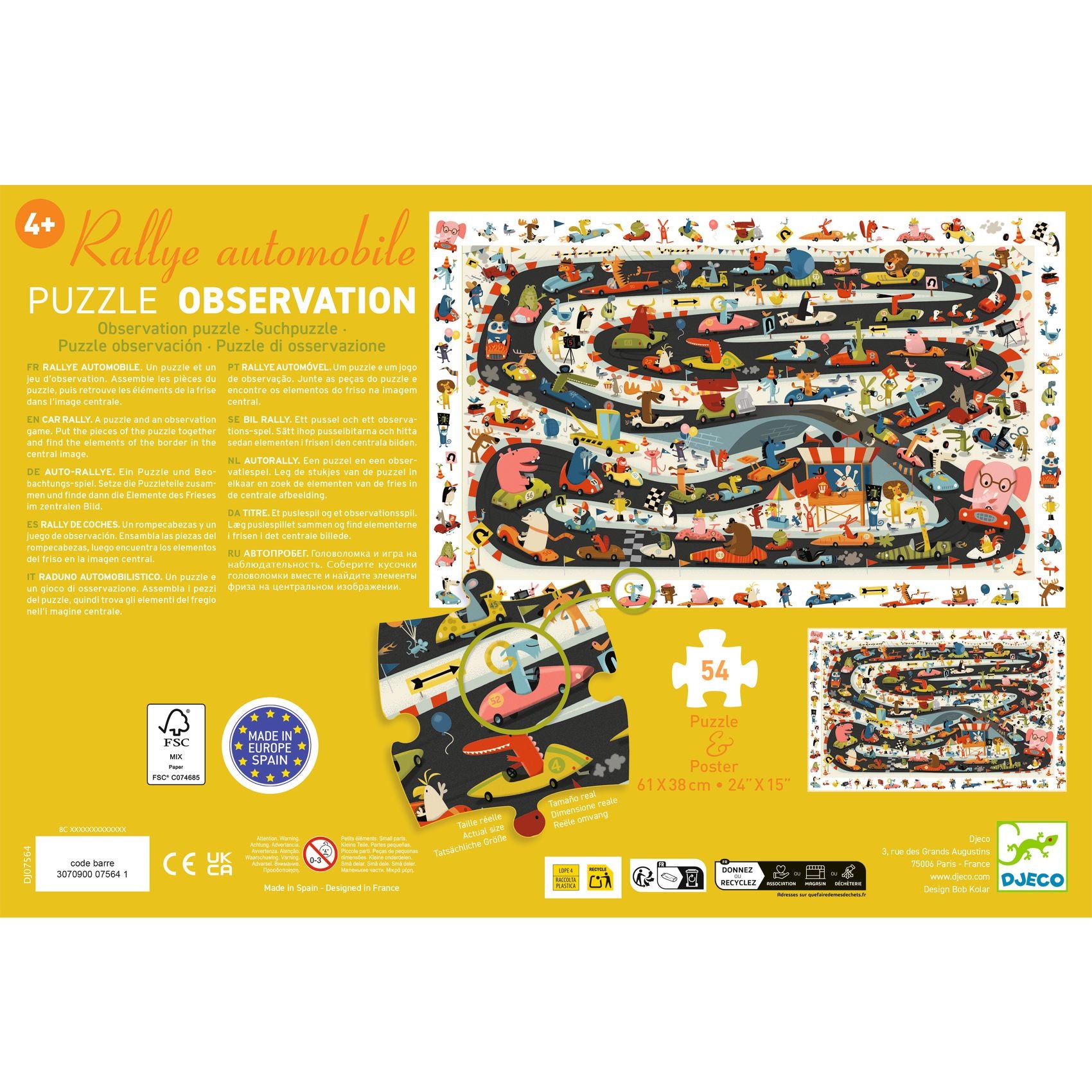 Puzzle d'Osservazione Rally Automobilistico - 54 pezzi