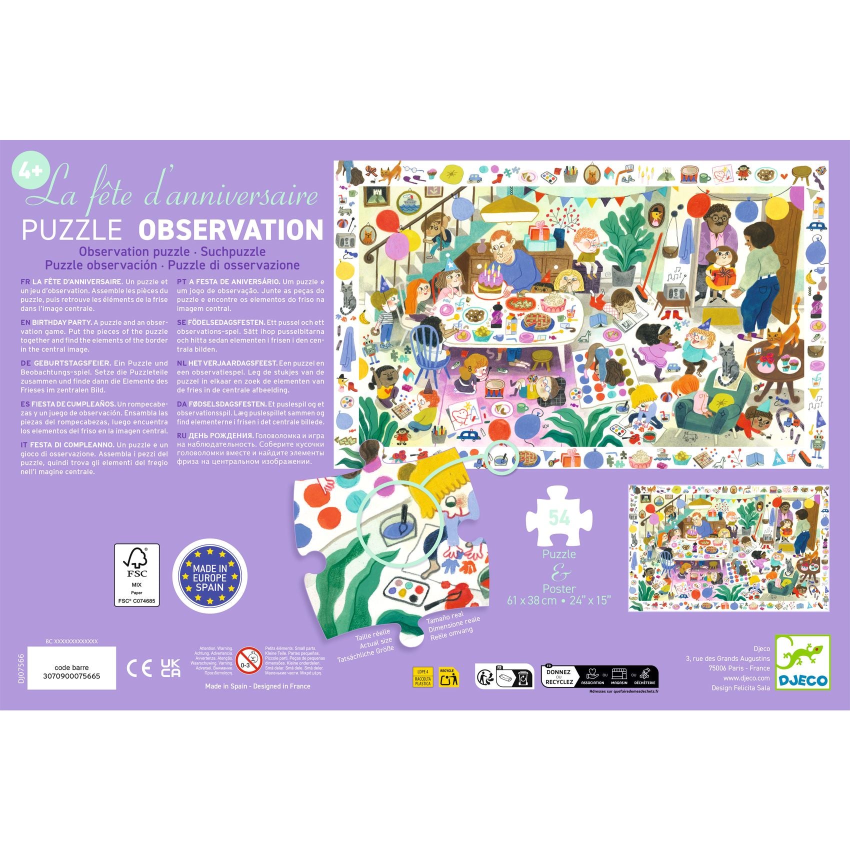Puzzle d'Osservazione La Festa Di Compleanno - 54 pezzi