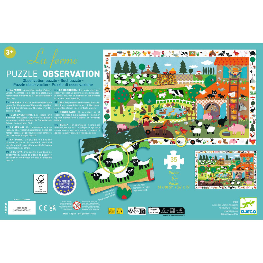 Puzzle d'Osservazione La Fattoria - 35 pezzi