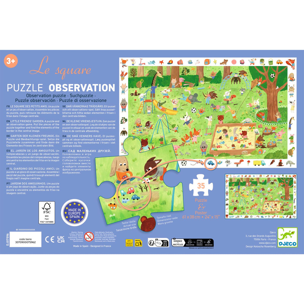 Puzzle d'Osservazione Il Giardino Dei Piccoli Amici - 35 pezzi