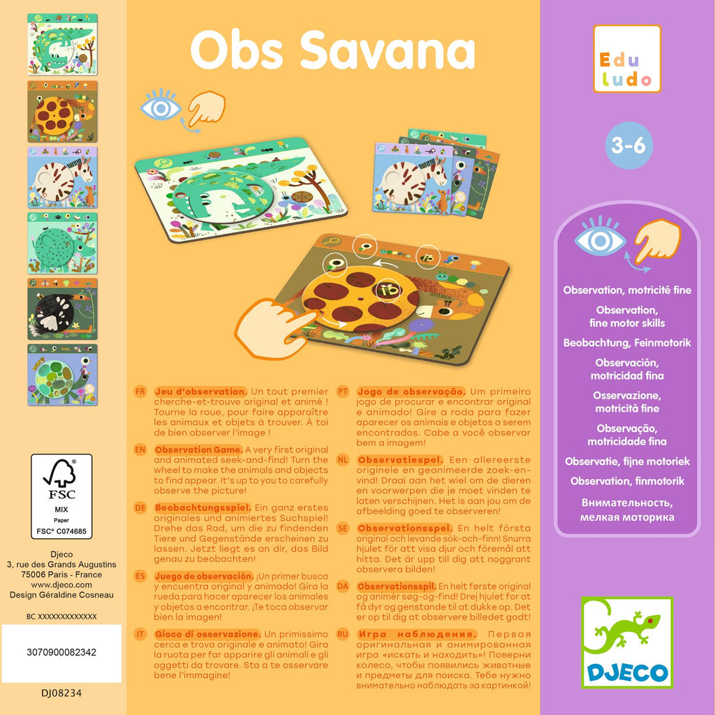 Gioco D'Osservazione e Abbinamento - Savana