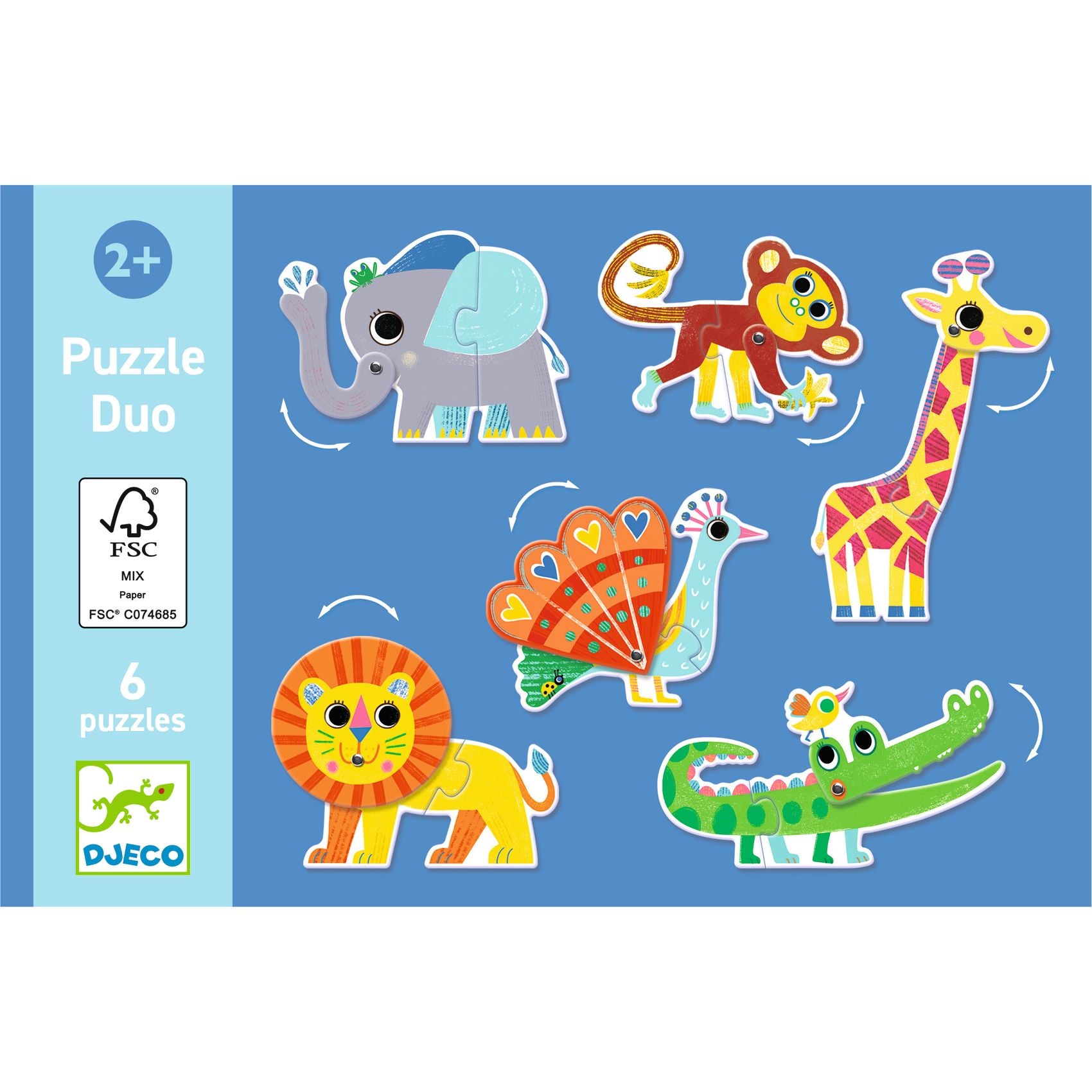 Puzzle Duo Articulo Animali della Giungla