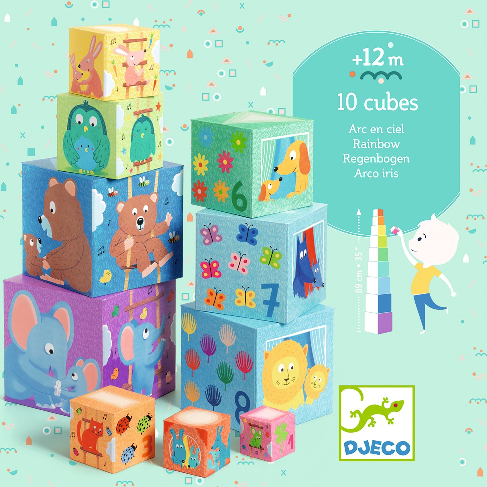 10 Cubi Impilabili - Arcobaleno