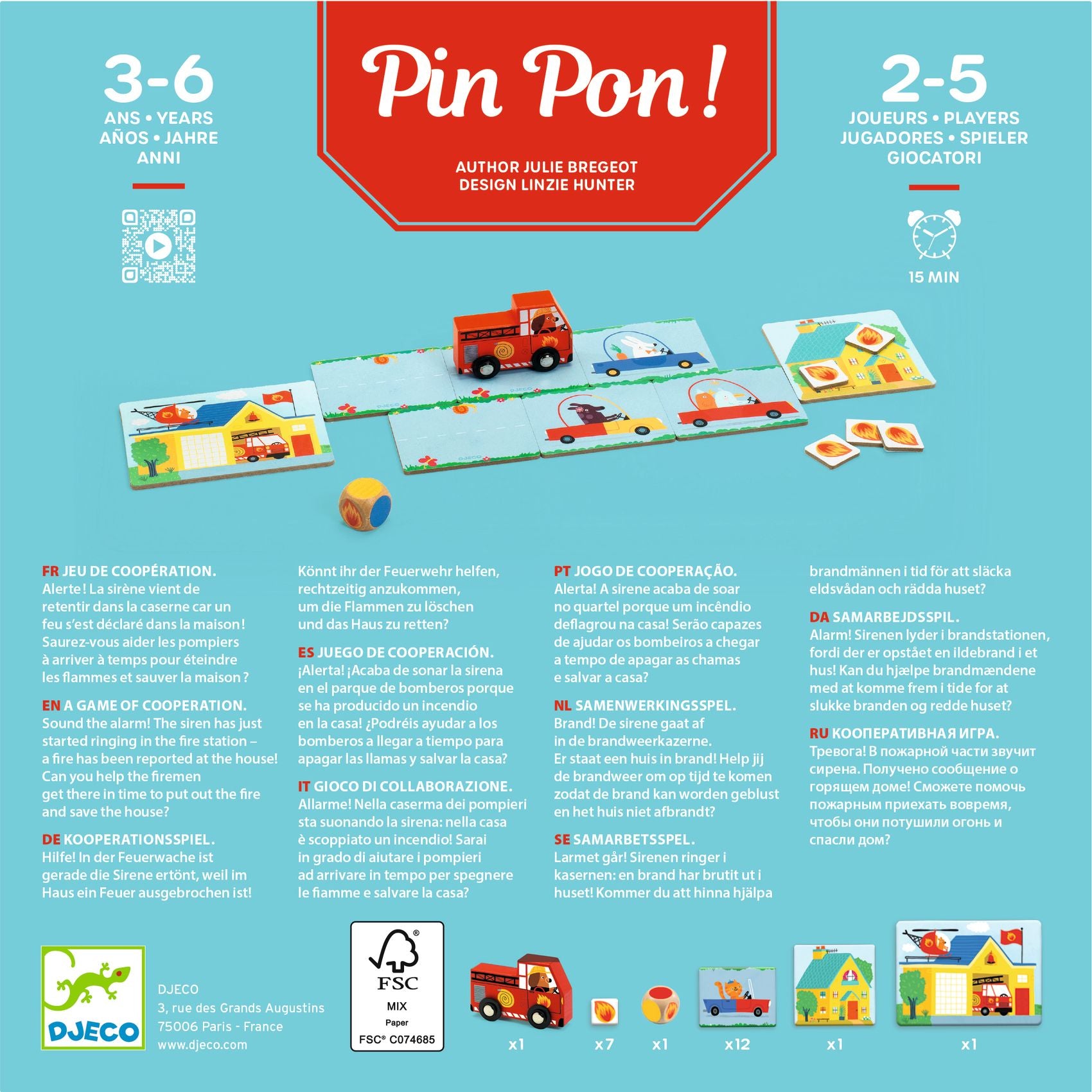 PinPon! Gioco di carte cooperativo per piccoli pompieri