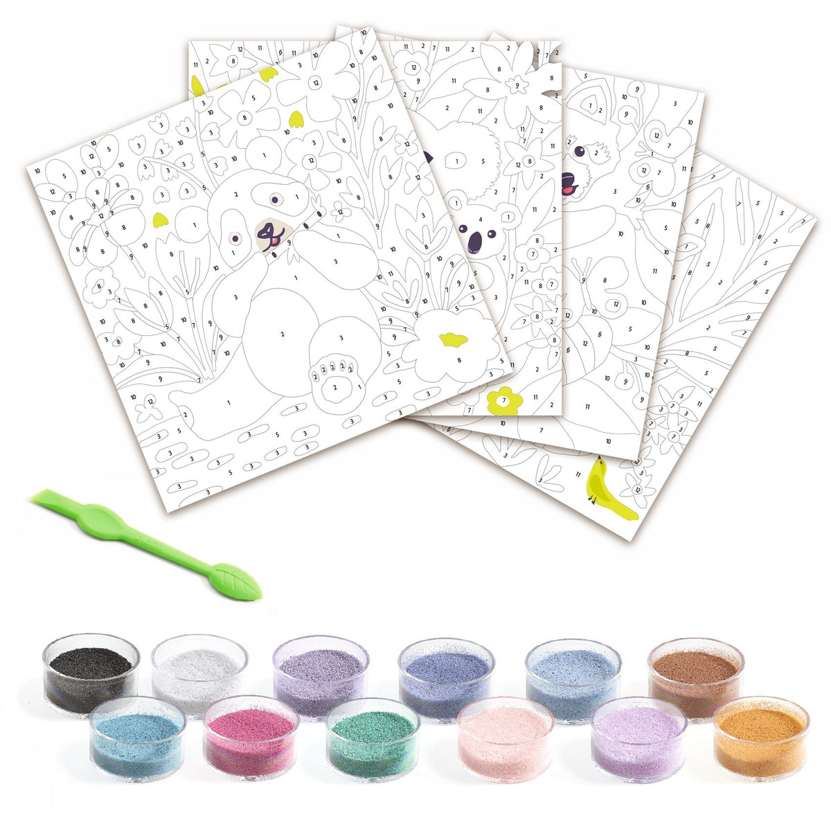 Kit Quadri Di Sabbia Colorata - Zampe Di Velluto - Djeco - immagine 4