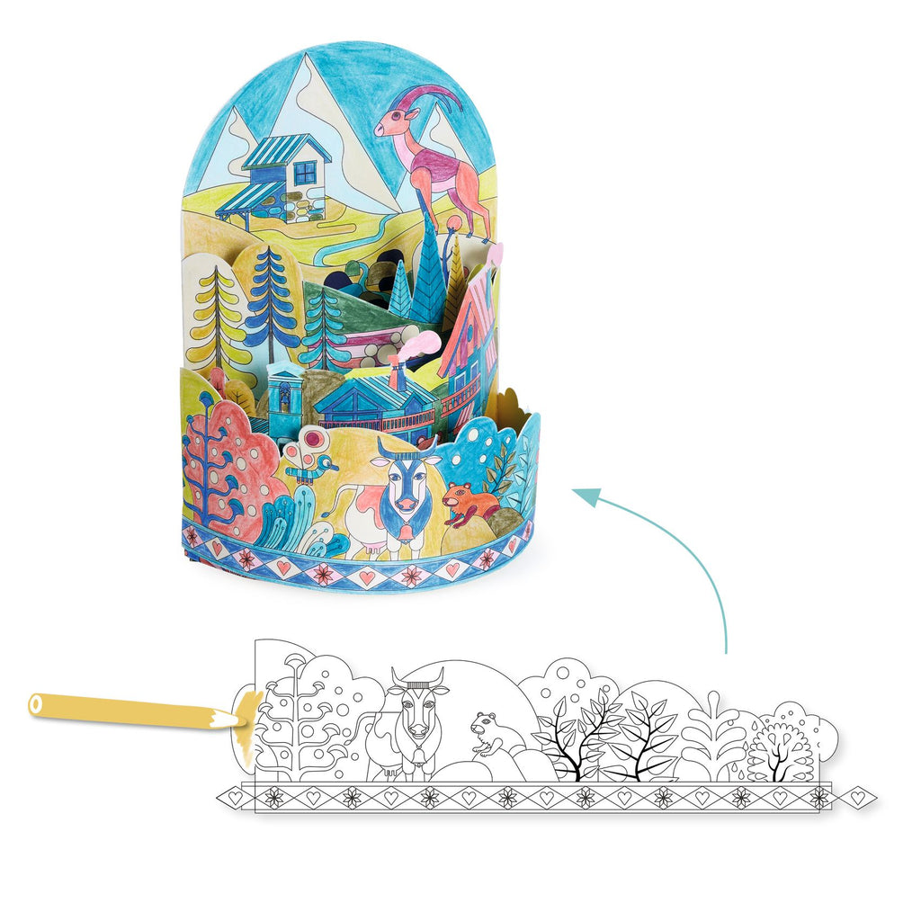 Disegni Da Colorare 3D - In Cima Al Mondo