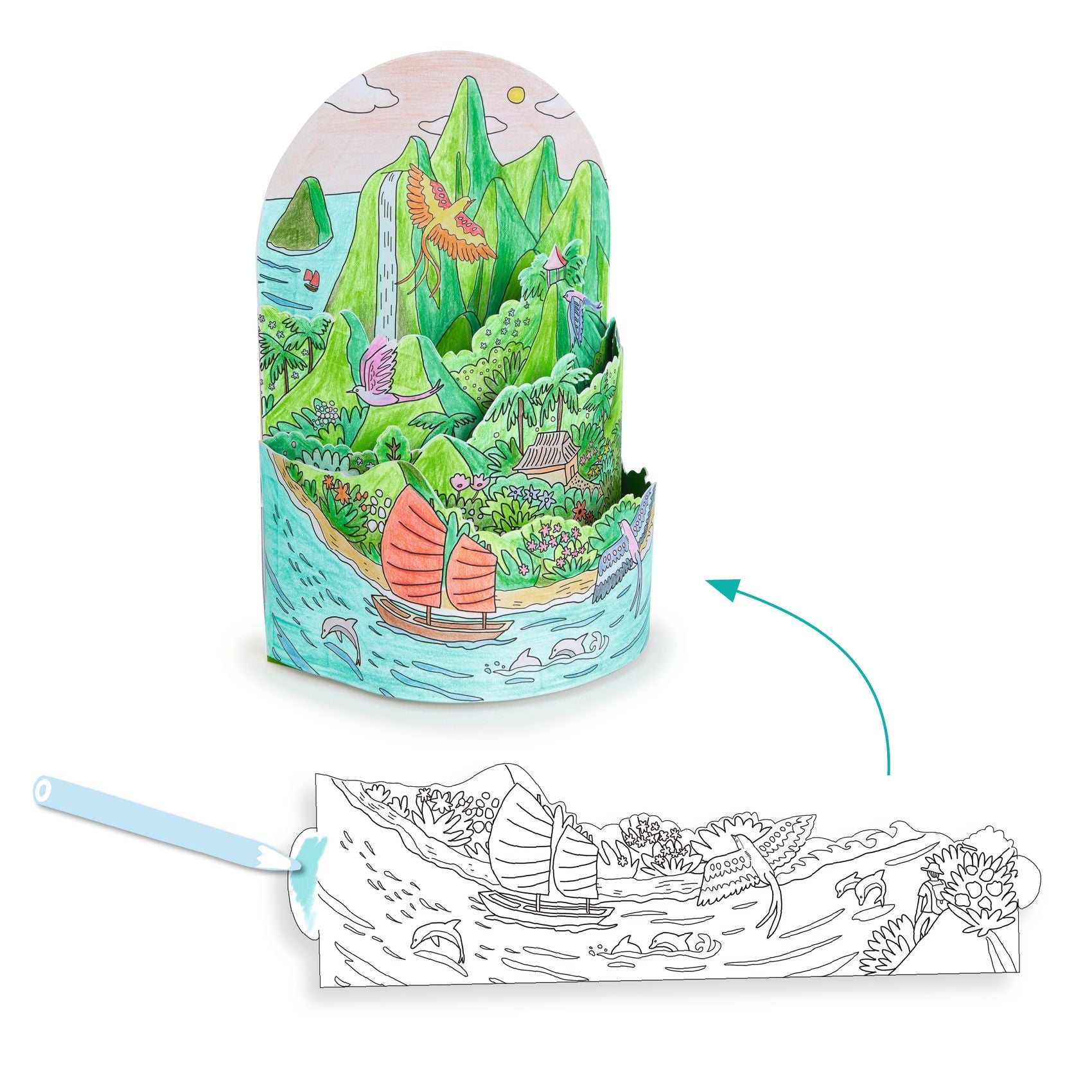 Disegni Da Colorare 3D - In Cima Della Mia Isola