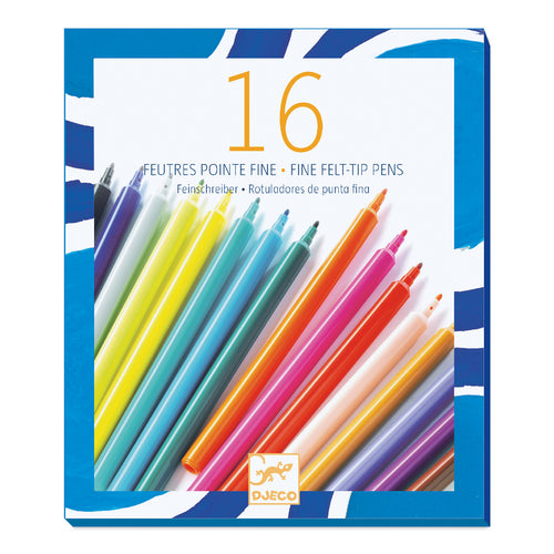 16 Pennarelli Con Punta Fine