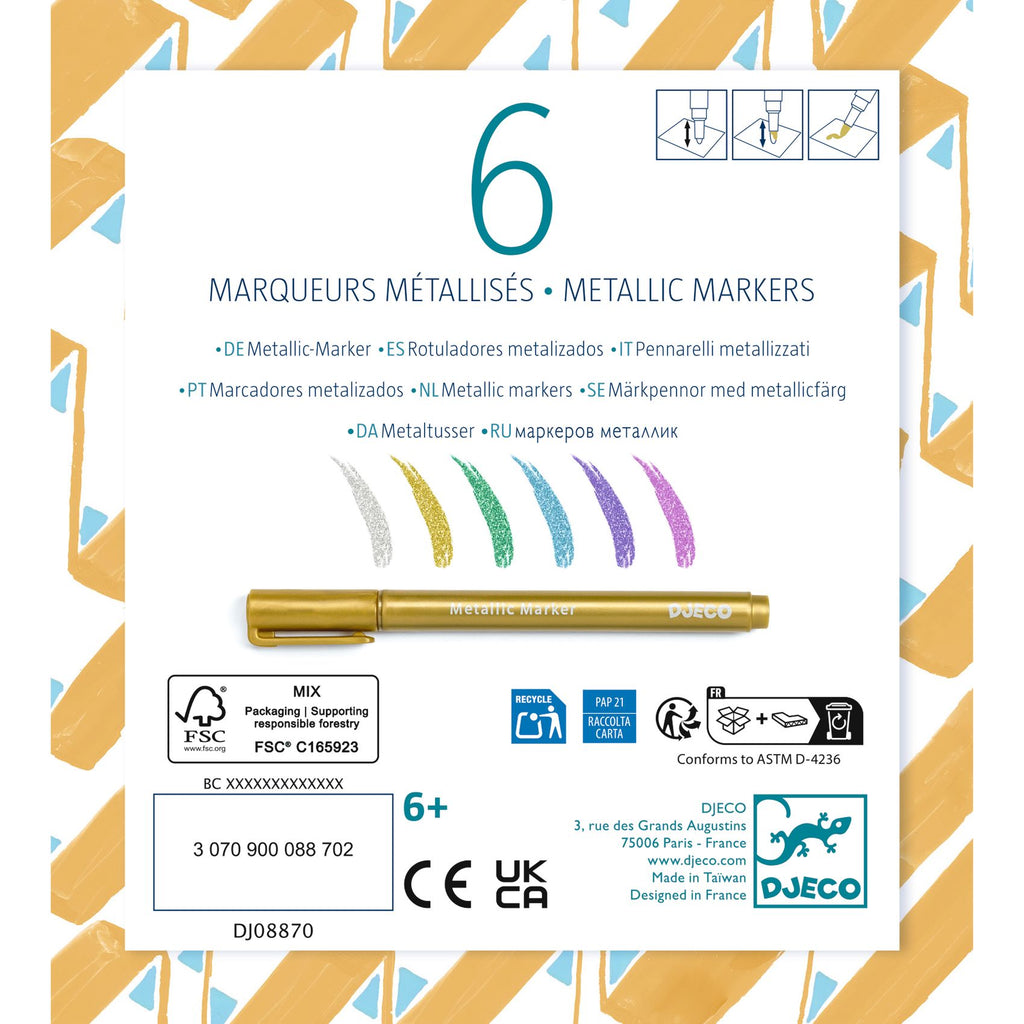 6 Pennarelli Metallici