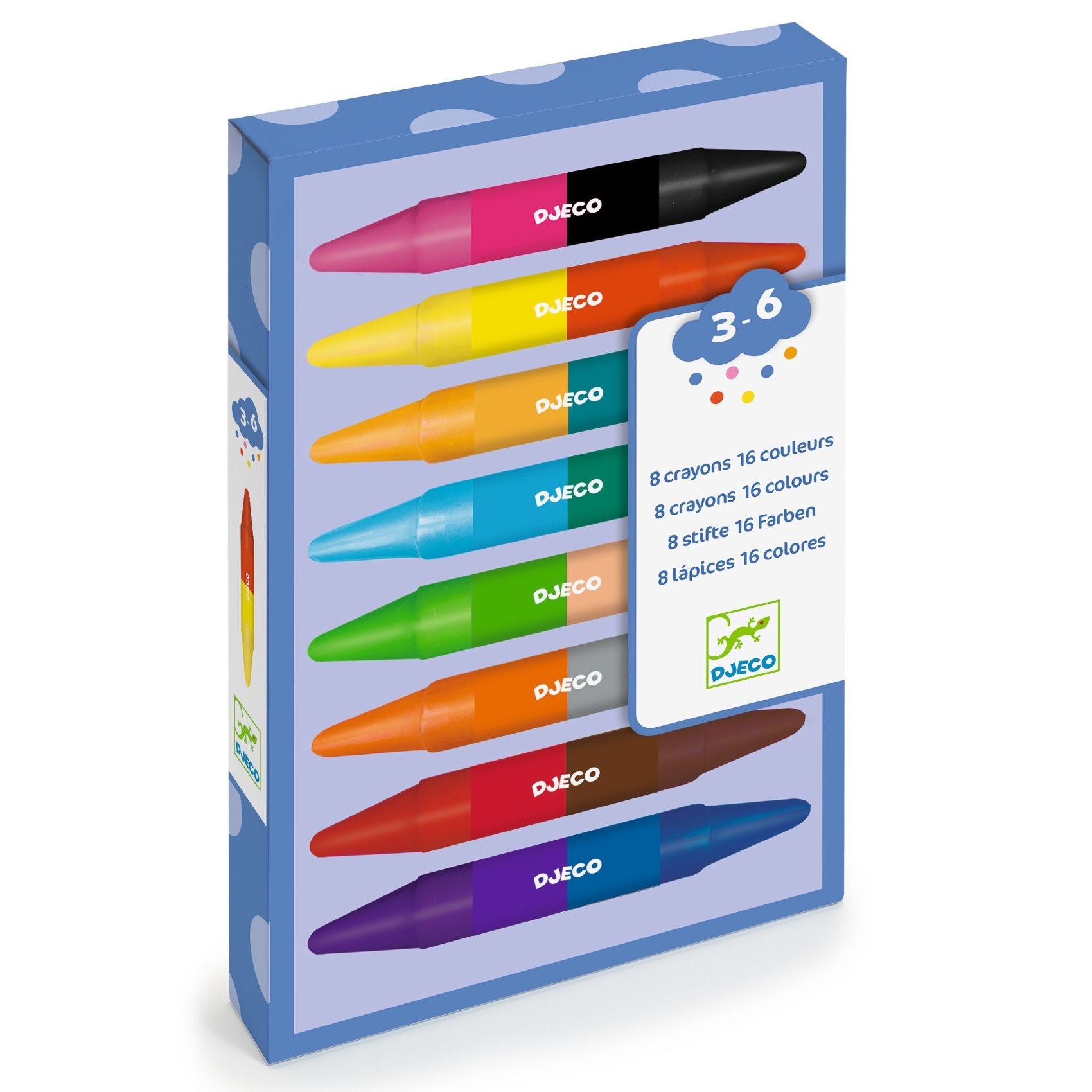 8 Pastelli A Cera Doppia Punta 