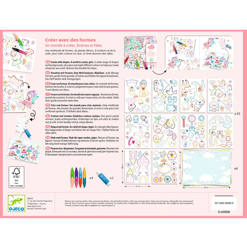 Kit Creativo - Crea, Colora, Incolla - Ragazze