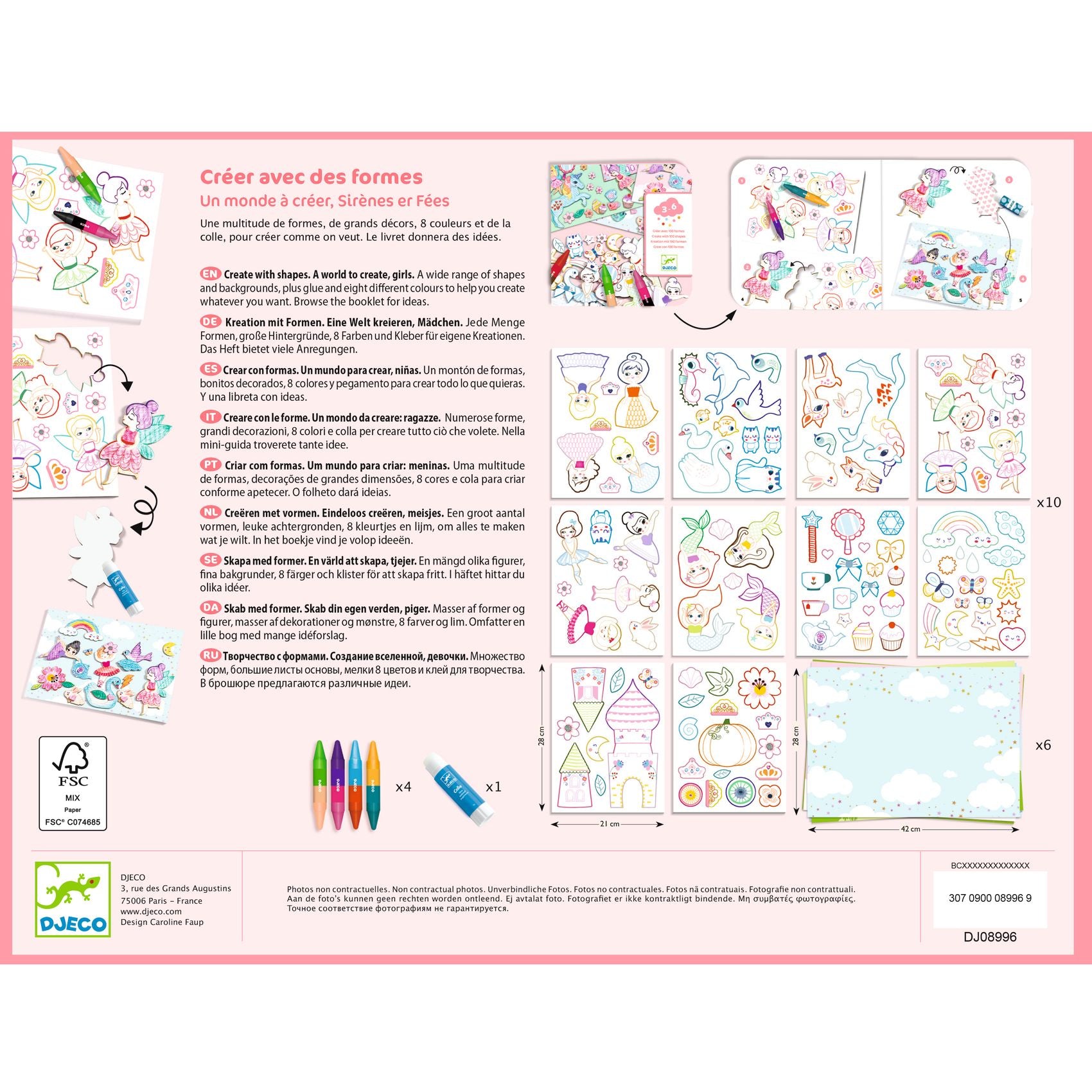 Kit Creativo - Crea, Colora, Incolla - Ragazze