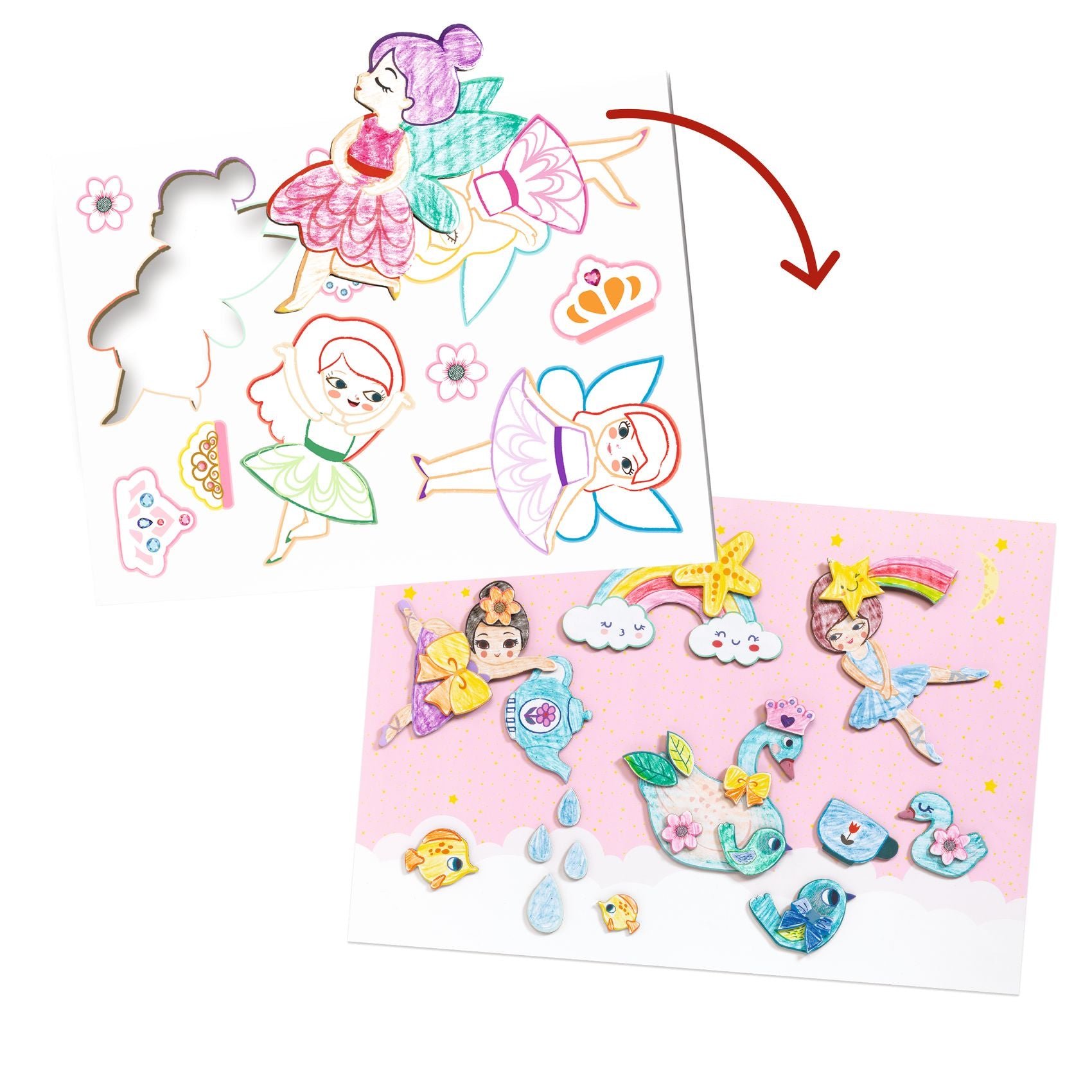 Kit Creativo - Crea, Colora, Incolla - Ragazze