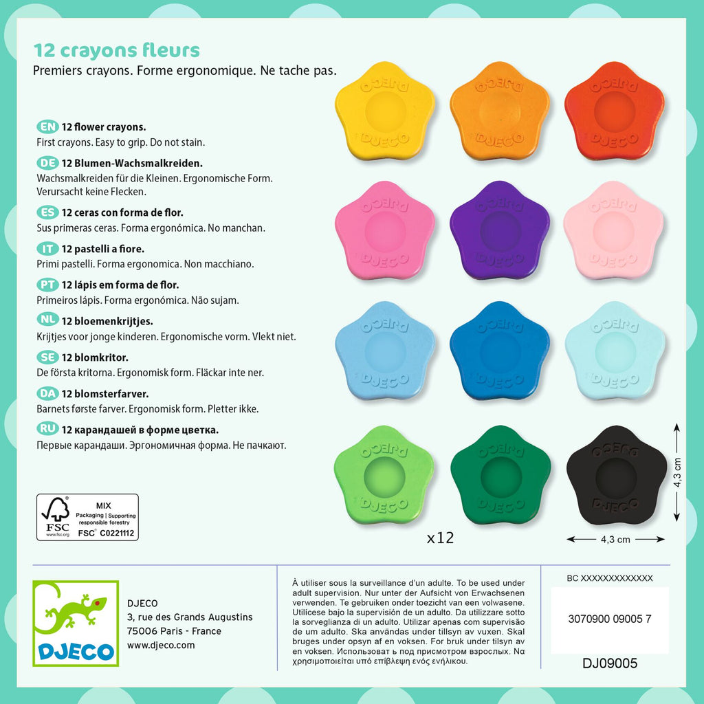 12 Colori A Cera A Forma Di Fiore