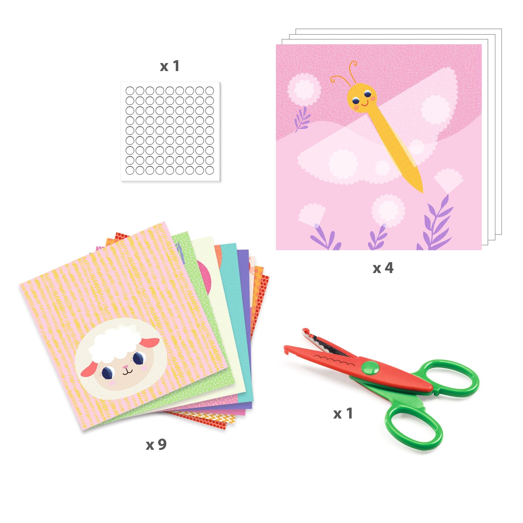 Kit Creativo Per imparare a Ritagliare Con Forbici Dentellate