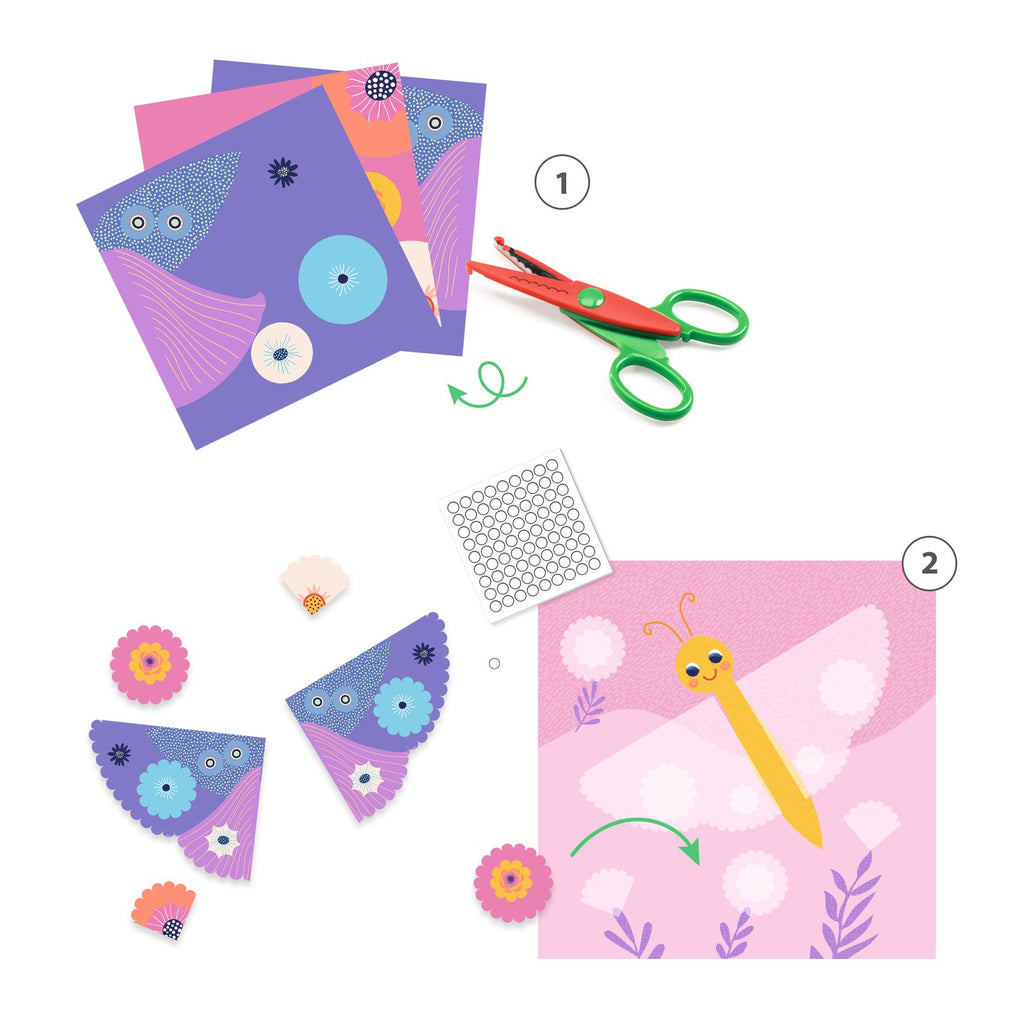 Kit Creativo Per imparare a Ritagliare Con Forbici Dentellate
