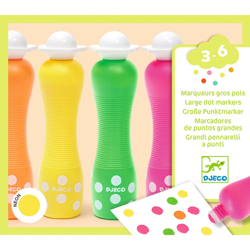 4 Tempere Con Punta In Gommapiuma - Colori Vivaci