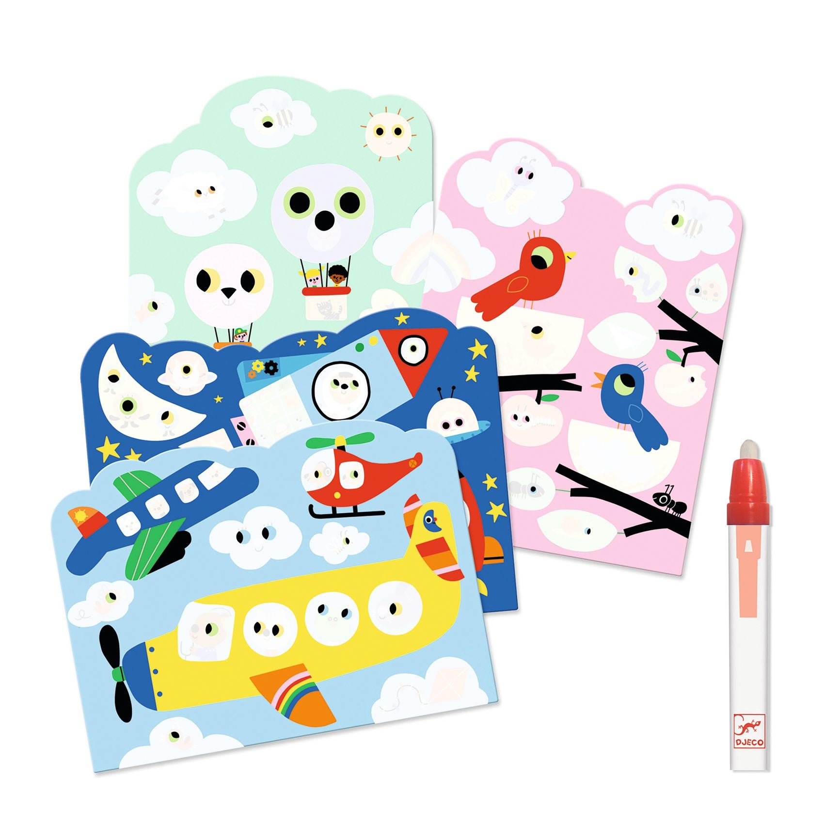 Cards Da Colorare Con Penna Ad Acqua - Il Cielo