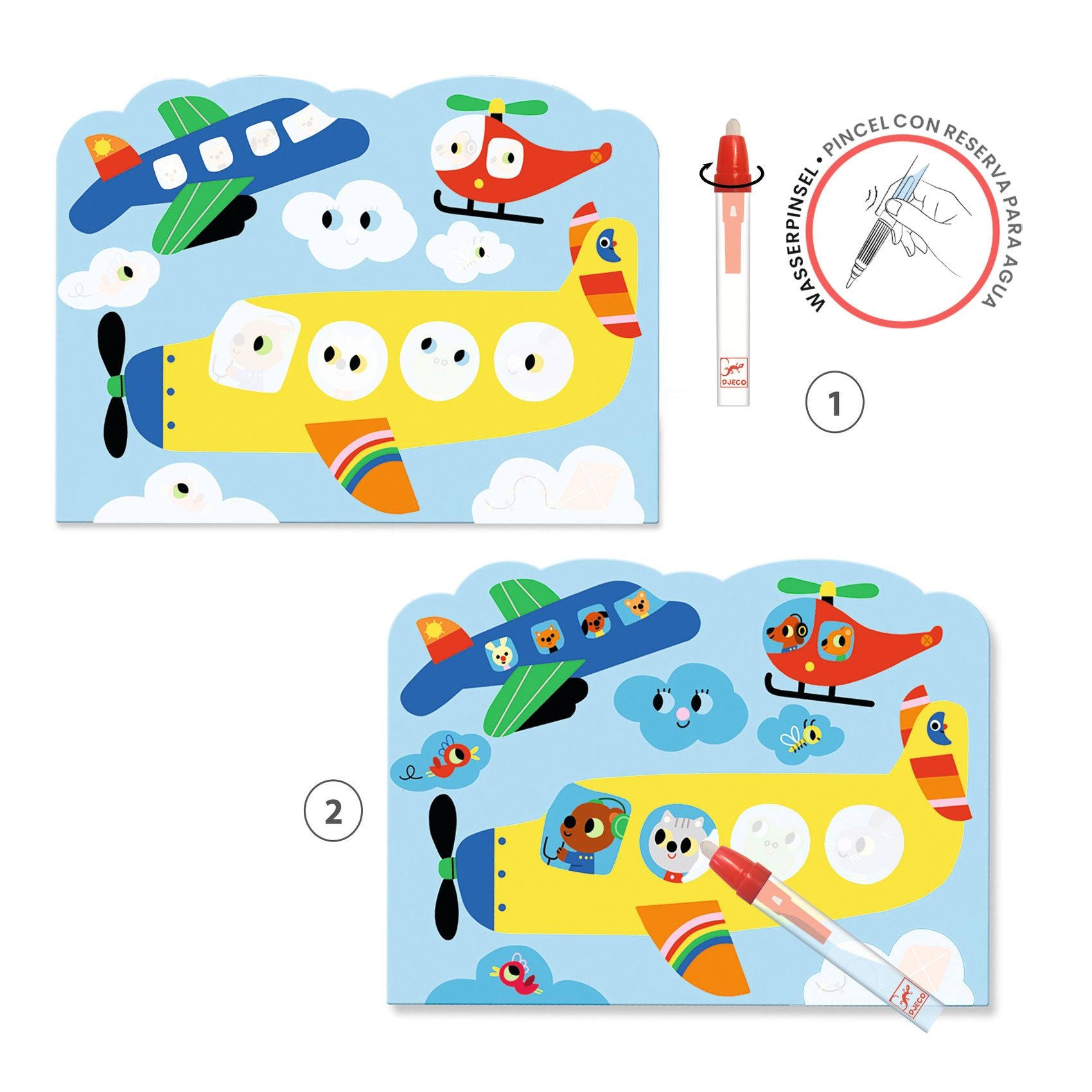 Cards Da Colorare Con Penna Ad Acqua - Il Cielo