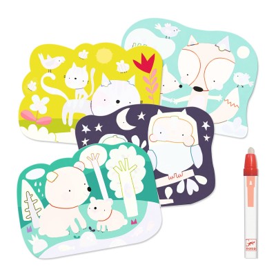 Cards Da Colorare Con Penna Ad Acqua - Bosco