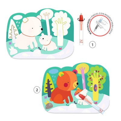 Cards Da Colorare Con Penna Ad Acqua - Bosco