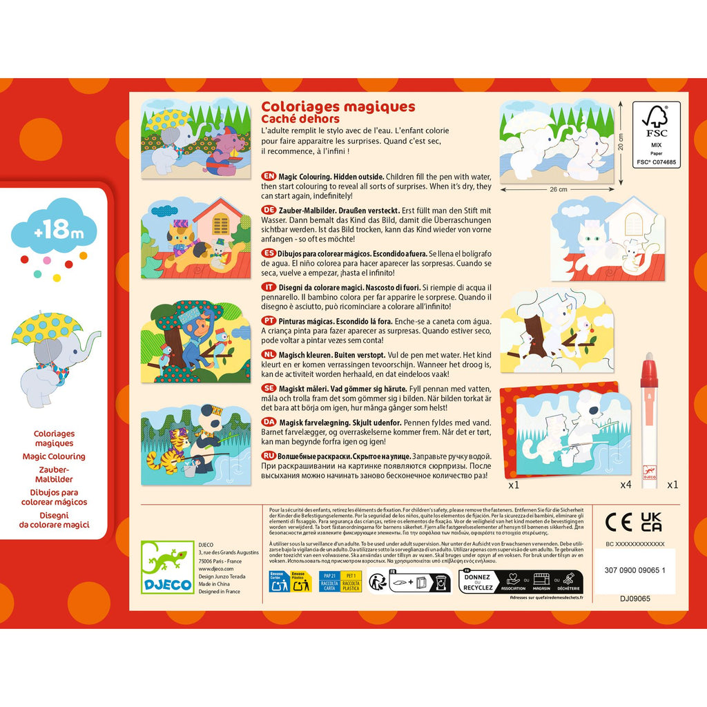 Cards Da Colorare Con Penna Ad Acqua - Nascosto Fuori