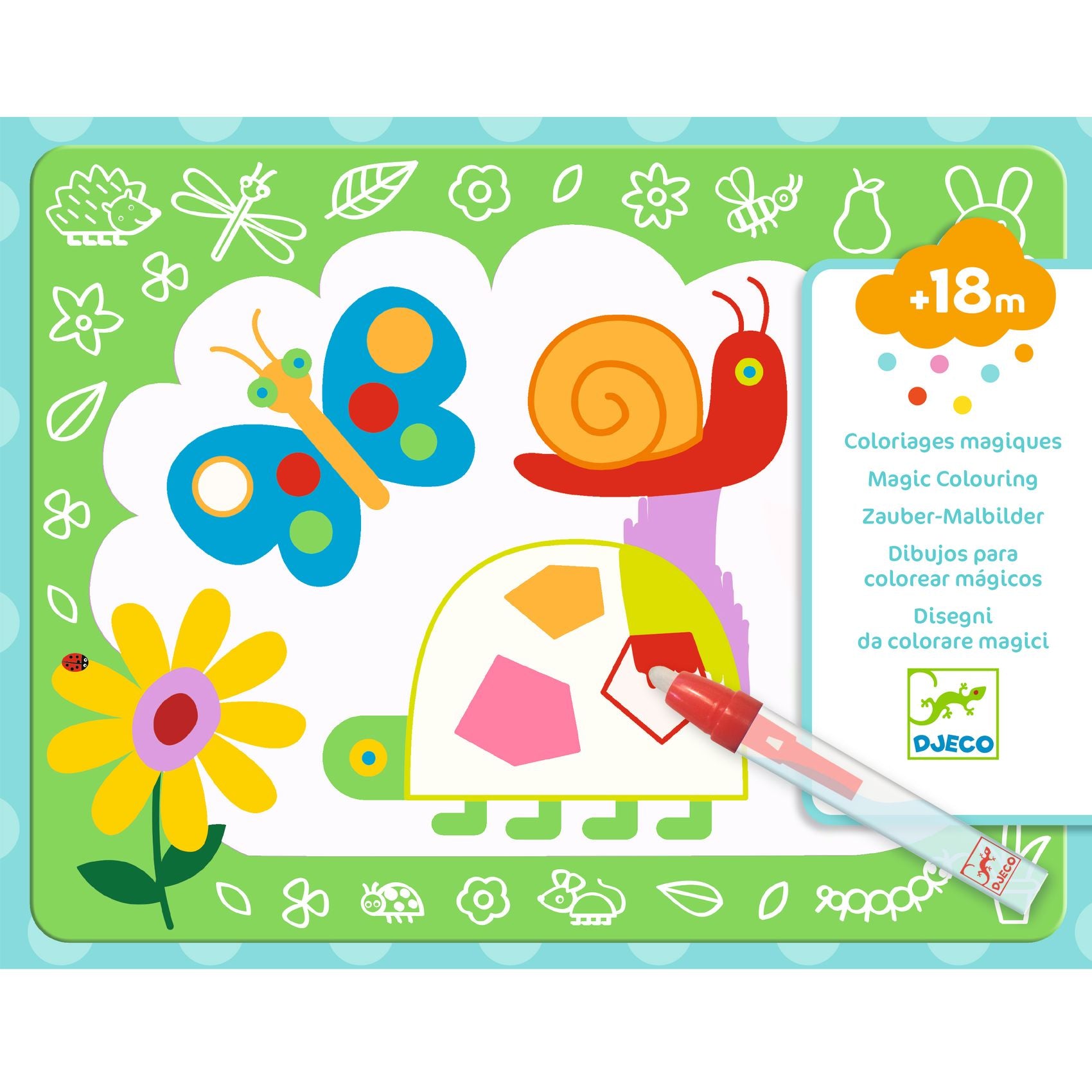 Cards Da Colorare Con Penna Ad Acqua - Farfalla e Lumaca