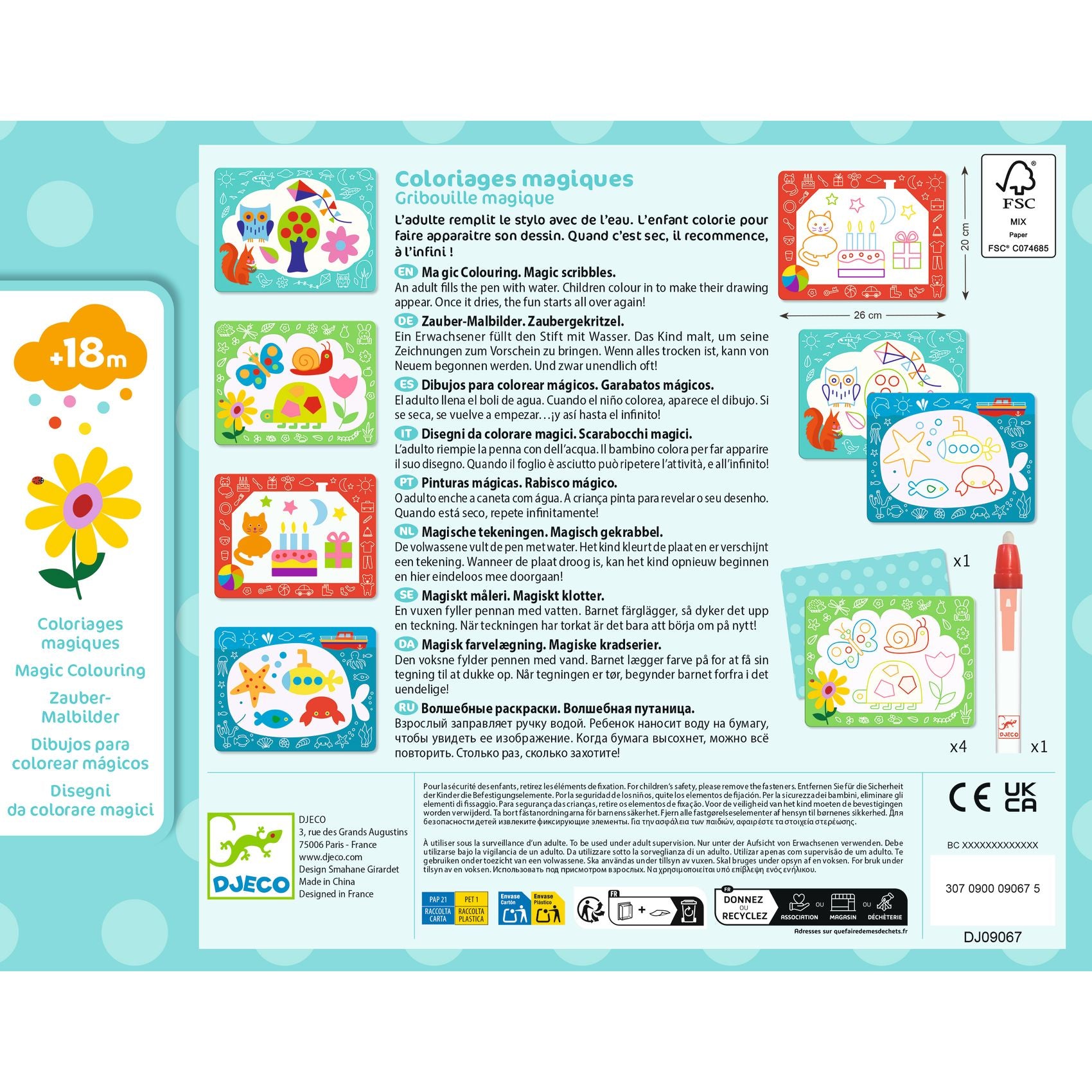 Cards Da Colorare Con Penna Ad Acqua - Farfalla e Lumaca