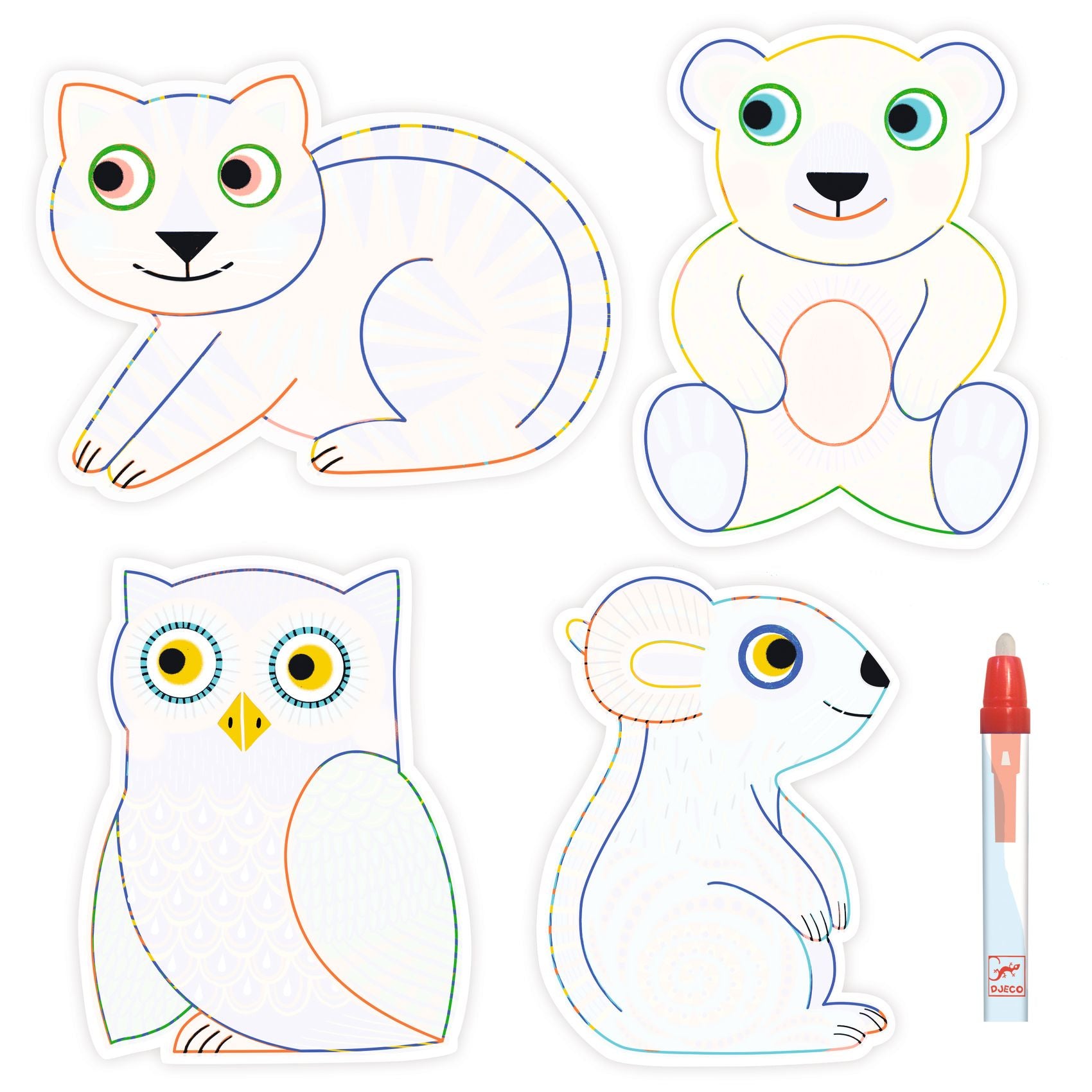 Cards Da Colorare Con Penna Ad Acqua - Animaloma