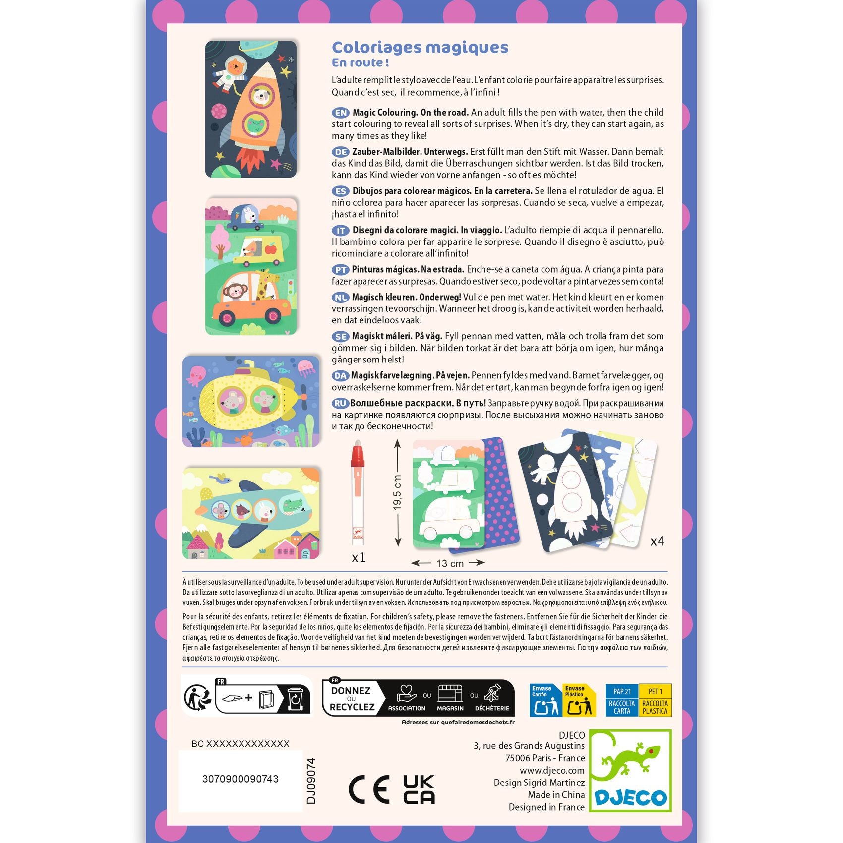 Mini Cards Da Colorare Con Penna Ad Acqua - In Viaggio