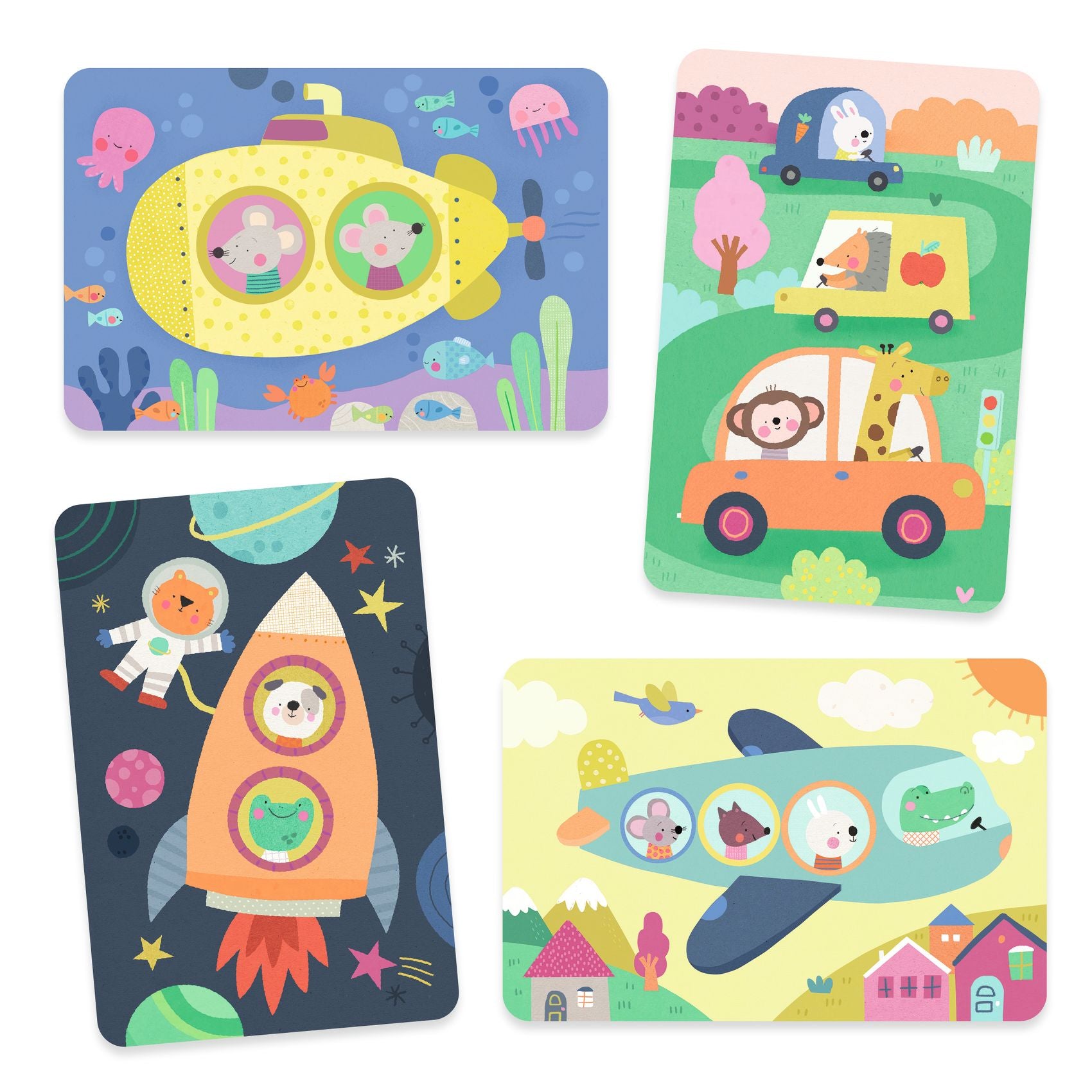 Mini Cards Da Colorare Con Penna Ad Acqua - In Viaggio