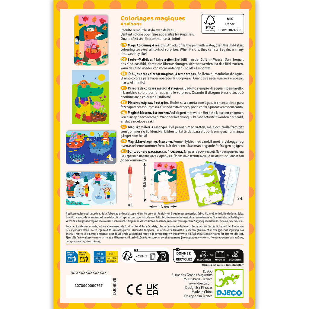 Mini Cards Da Colorare Con Penna Ad Acqua - Quattro Stagioni