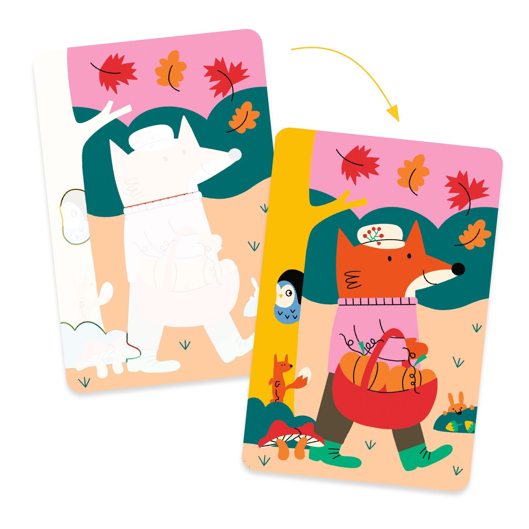 Mini Cards Da Colorare Con Penna Ad Acqua - Quattro Stagioni