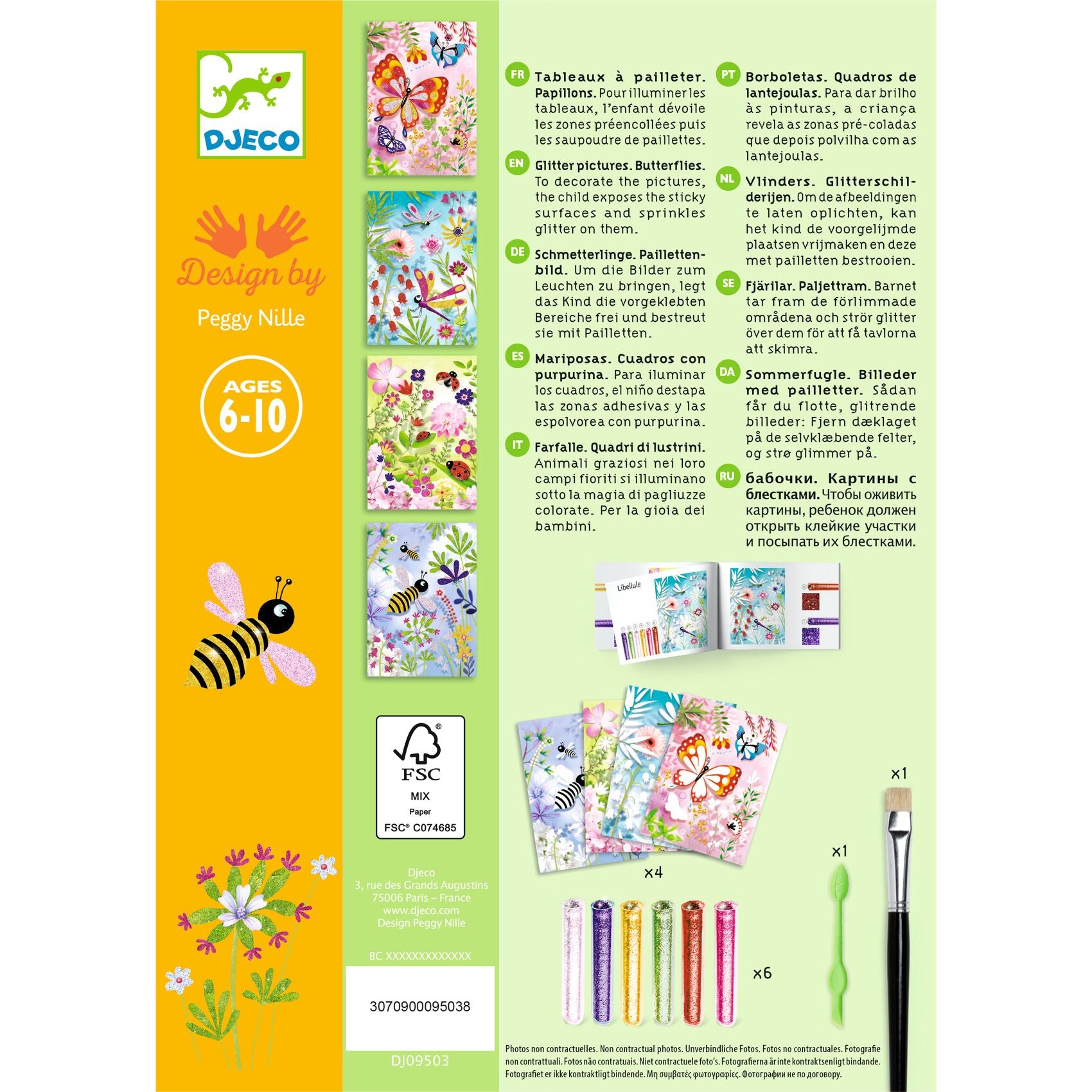 Kit Creativo Colora Con I Glitter - Farfalle