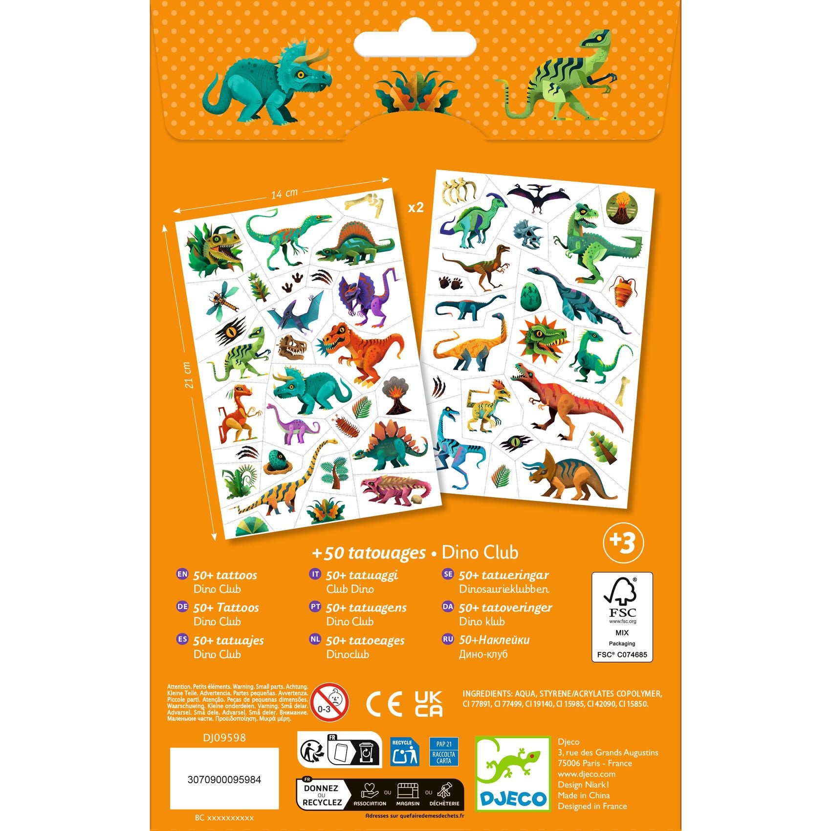 Tatuaggi Temporanei - Dinosauri